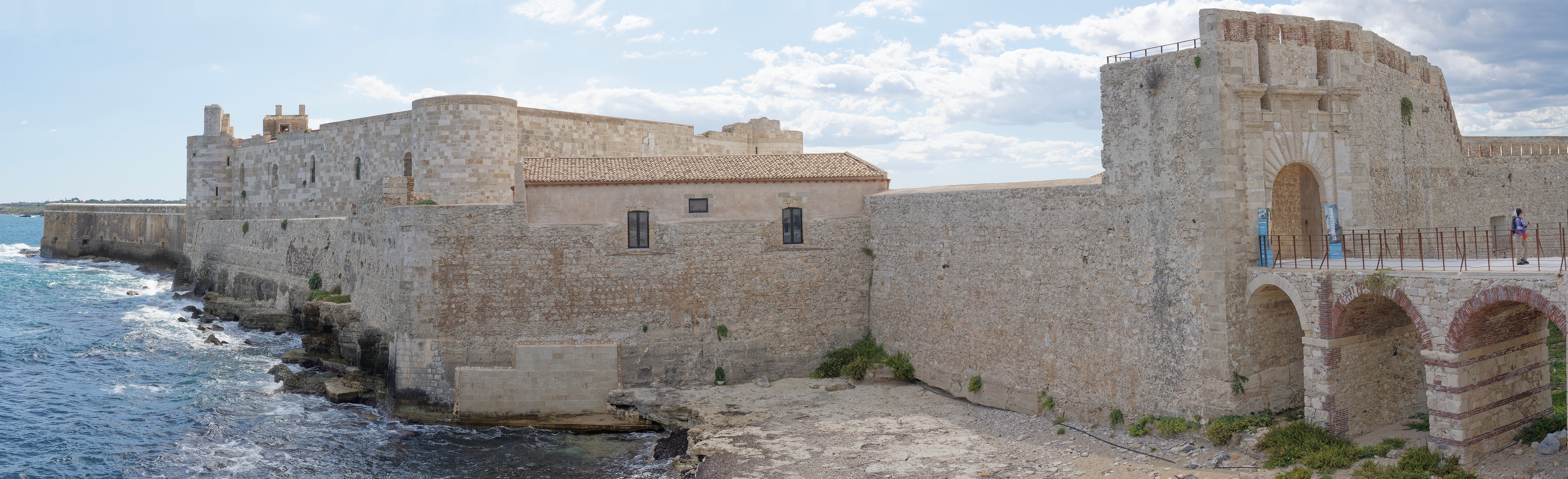 Siracusa. Panoramic view on Castello Maniace. Siracusa. .