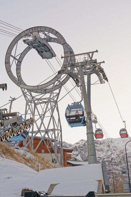 Zermatt. Gondolas near the Zermatt valley station. Zermatt. .