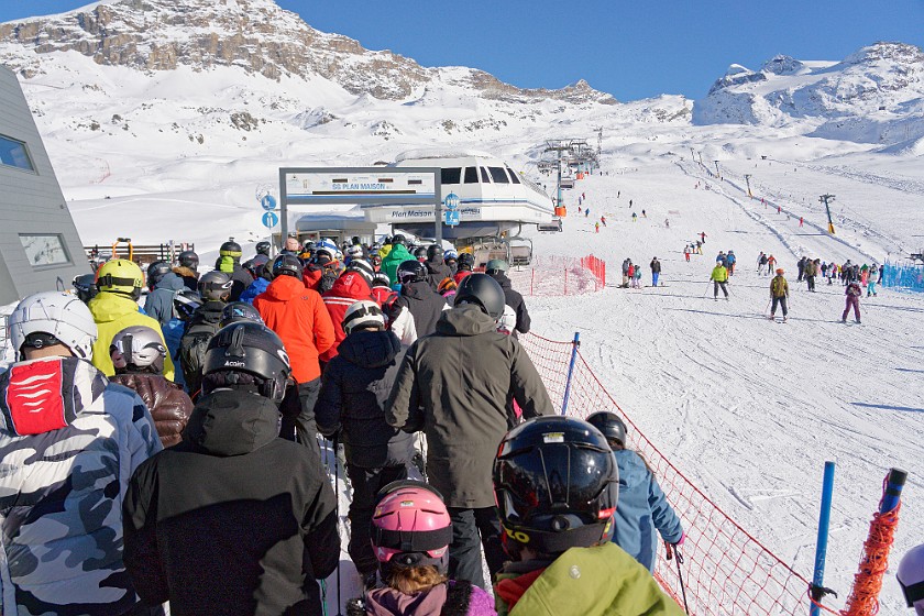 Skiing the Cervinia Area. Plan Maison ski lift. near Cervinia. .