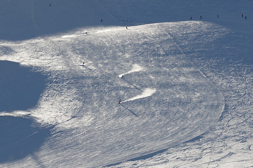 Skiing the Glacier Paradise Area. Theodulglacier. near Zermatt. .