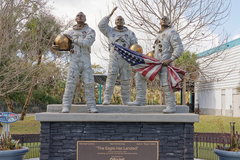 Kennedy Space Center. Statue of Apollo 11 astronauts. Merritt Island. .